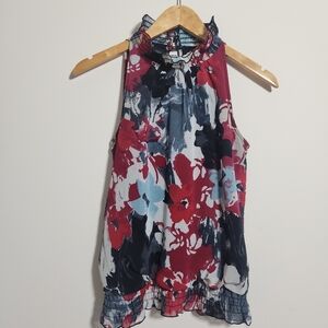 B-Wear by Byer California Floral Smocked-Neck Tank – Size Small